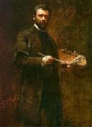 Franciszek zmurko Self-portrait with a palette. USA oil painting artist